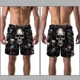 thumbnail image 3 of luoweisi Men's Beach Shorts Quick Dry Swim Trunks with Mesh Lining Skull M, 3 of 5