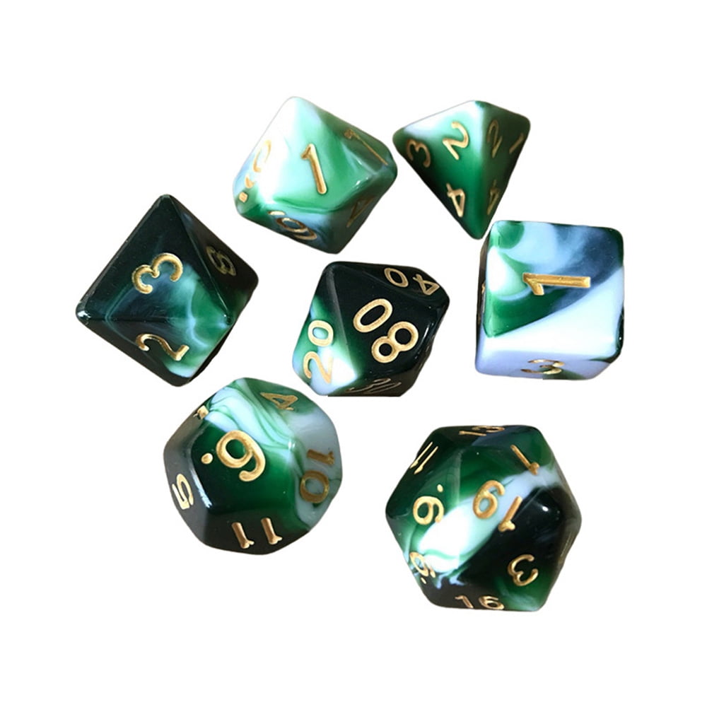 Dice & Games Pearl 10 x 14mm D6 Blue and Gold D&D RPG 