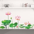 thumbnail image 2 of RV Pegatinas de pared con flores de loto, pegatinas de pared, pegatinas murales para dormitorio, sala de estar, pared de TV Rojo Verde, 2 of 5