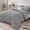 Light Grey, variant on Queen Size Comforter Set, 7 Pieces Pintuck Down Alternative Bedding Set for All Season, Bed in a Bag with Comforter, Fitted Sheet, Flat Sheet, Pillowcases & Pillow Shams, Grey