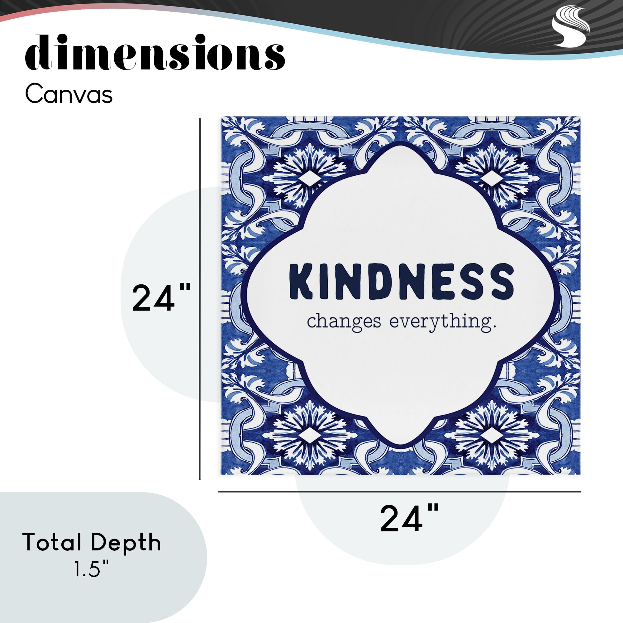Patterned Kindness Changes Everything Canvas Wall Art, design by Lettered and Lined