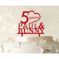 thumbnail image 1 of Happy Birthday Cake Topper Csutom Name Red Cake Topper Cake Decoration Color Option Available 6-7 Inches Wide, 1 of 1