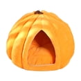 thumbnail image 2 of Cat Bed Pumpkin Cave for Indoor Cats Warm Cozy Semi-Enclosed Sleeping House with Soft Cushion for Kittens Small Dogs 17.3x17.3in by MPOISVA, 2 of 6