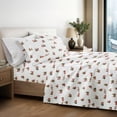 thumbnail image 2 of Noble Linens 4 Piece Holiday Microfiber Bed Sheet Set, Vintage Santa, Queen, 2 of 13