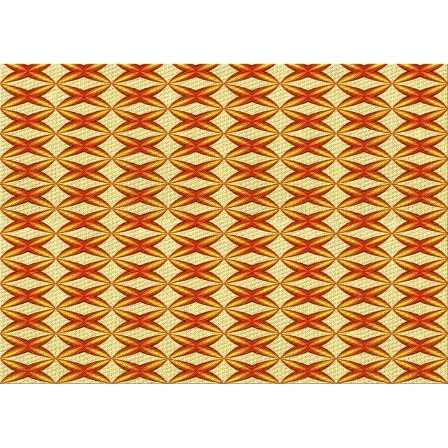 Ahgly Company Machine Washable Indoor Rectangle Transitional Bold Yellow Area Rugs, 7' x 10'