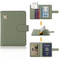 thumbnail image 2 of Porta pasaporte, Ranuras para tarjetas, Linda funda para pasaporte para mujeres/hombres, Cartera de viaje impermeable (verde musgo nuevo), 2 of 5