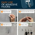 thumbnail image 6 of GLUIT Adhesive Wall Hooks for Hanging Heavy Duty 22 lbs Towel Hooks Stainless Steel PVC 12 pack, 6 of 9