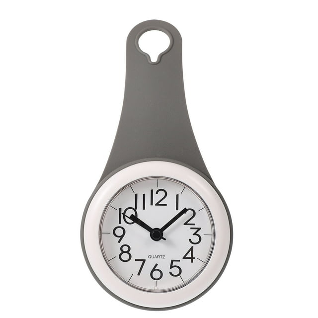 BRIGHTFUFU 1 reloj de pared impermeable para baño, silencioso, con ventosa para colgar.