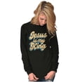thumbnail image 3 of Christian Faith Jesus is my King Plus Size Long Sleeve Graphic Tee Shirt Brisco Brands 2X, 3 of 5