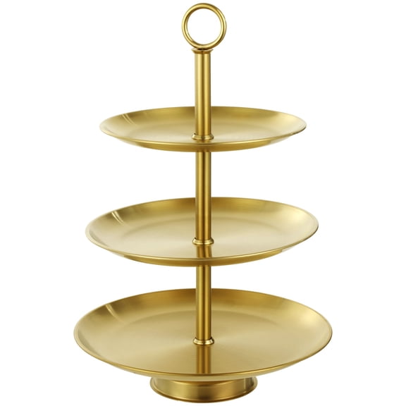 3-Tier Cupcake Stand, Large Stainless Steel Tiered Serving Tray, 7.87/9.06/10.24 in Dessert Stand, Gold Cake Stand, Easy Assemble Fruit Plate for Party,Home Use