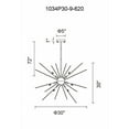 thumbnail image 3 of 9 Light Chandelier with Gold Leaf Finish, 3 of 8