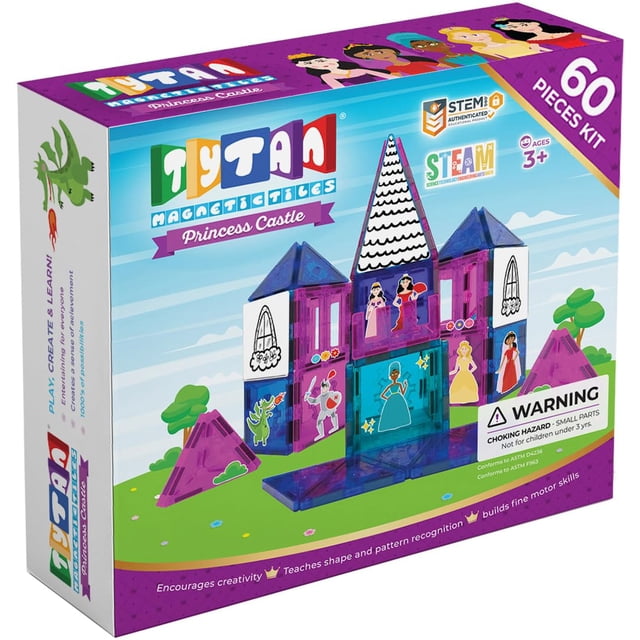 Set de construcción Tytan Tiles Princess Castle, 60 piezas, +3 años