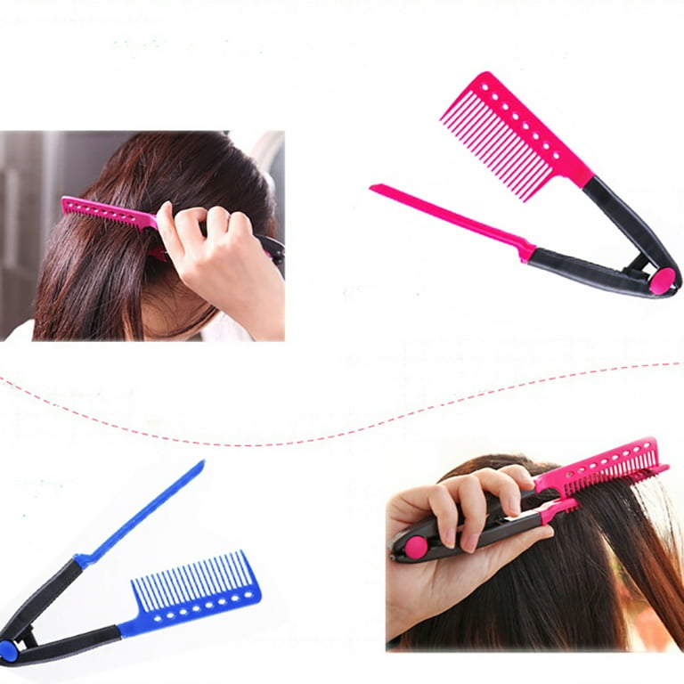 1pc V Type Hair Comb Hair Straightener Combs DIY Haircut Anti-static Combs Brush 1pc V Type Hair Comb Hair Straightener Combs DIY Haircut Anti-static Combs Brush