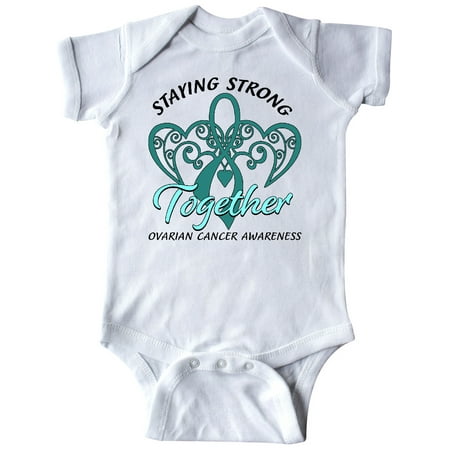 

Inktastic Ovarian Cancer Awareness Staying Strong Together Gift Baby Boy or Baby Girl Bodysuit