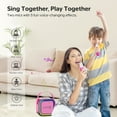 thumbnail image 6 of (2 pack) Contixo KS1 Mini Karaoke Machine for Kids with Bluetooth Speaker and Wireless Microphones, Pink, 6 of 9
