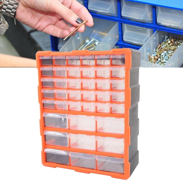 Drawer Hardware Storage Organizer, Removable Inner Box Divider PVC Wall Mount Parts Organizer Drawers for Beads