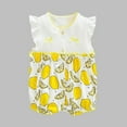thumbnail image 2 of THDHVS Newborn Casual Outfits,Summer Onesies for Newborn ,Toddler Toddler Girls Short Sleeve Print Color T-Shirt Round Neck Jumpsuit Romper Yellow 6-9 Months, 2 of 7