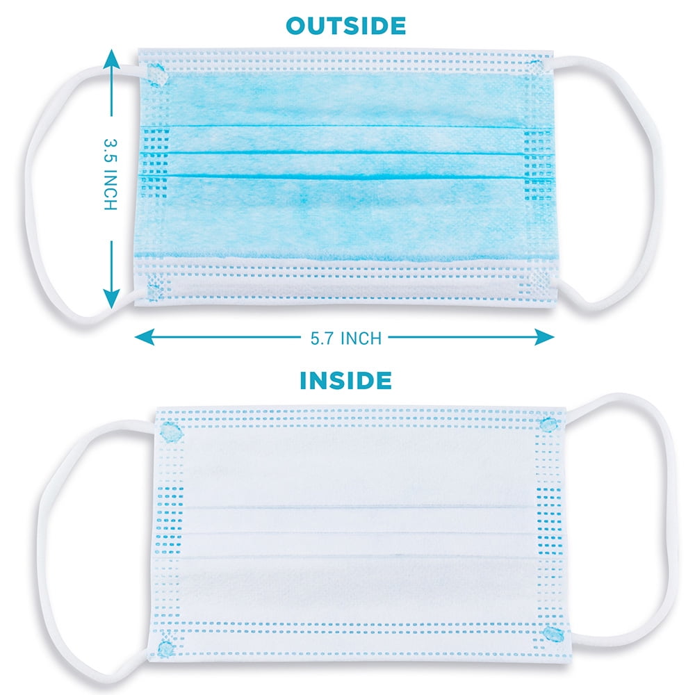 2500 pcs Kids Child Children Face Masks Disposable 3 Ply Earloop Face Mask for Youth Pack of 50 per box