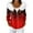 Deep Red, variant on Women's Fashion Casual Sweater Zipper Cardigan, Christmas Snowflake Print Plush Hooded Jacket for Holiday Parties and Cozy Winter Wear,Red,S