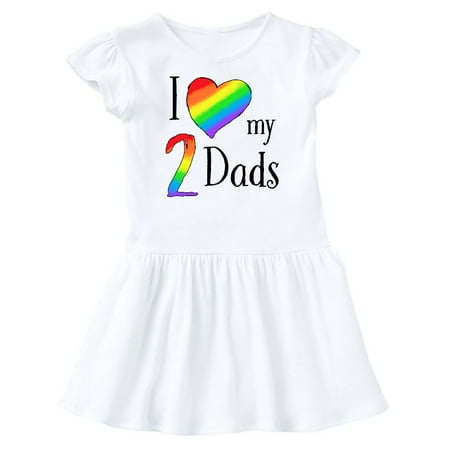 

Inktastic I Love my Two Dads- Pride Rainbow Heart Gift Baby Girl Dress