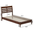 thumbnail image 5 of AFI Savannah Twin-XL Solid Wood Low Profile Platform Bed, Walnut, 5 of 13