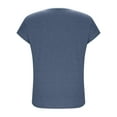 thumbnail image 4 of ITSAME T-Shirts for Womens, Round Neck Short Sleeve Solid Color Basic Pullover Casual Tees Navy 2XL, 4 of 5