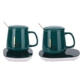 thumbnail image 4 of Mug And Warmer Constant Temperature Cup Mug Warmer Cup Heating Mat Cup Warmer Constant Temperature Cup With Mug Warmer Thermostatic Coaster Mug And Warmer Pad CN 220VGreenCup Lid, 4 of 8