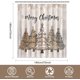 thumbnail image 4 of Cortina de ducha de Navidad, árbol de Navidad, rayas beige, tela impermeable, con 12 ganchos, 4 of 4