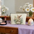 thumbnail image 7 of Fasiaou Easter Bunny Pattern Makeup Bag, Portable Travel Cosmetic Pouch with Anti Skid Zipper and Handle, Small Item Storage Bag for Toiletries and Holiday Decor, Pink,D, 7 of 7