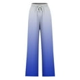 thumbnail image 5 of Efsteb Womens Pants Elastic Waist Drawstring Baggy Pants Sweatpants Gradient Color Wide leg Pants Loose Comfortable Pants for Women Casual Trousers Pants for Women Trousers Blue XXL, 5 of 5