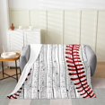 thumbnail image 2 of Erosebridal Rustic Rugby Sherpa Blanket, Old Barn Door Fuzzy Blanket Throw, Farmhouse Room Decor, 2 of 7