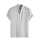 thumbnail image 1 of Eres Más Que una Camisa de Puntuación de Prueba, Impresión de Rayas de Botón Casual de los Hombres, Camisa de Blusa de Manga Corta, 1 of 6