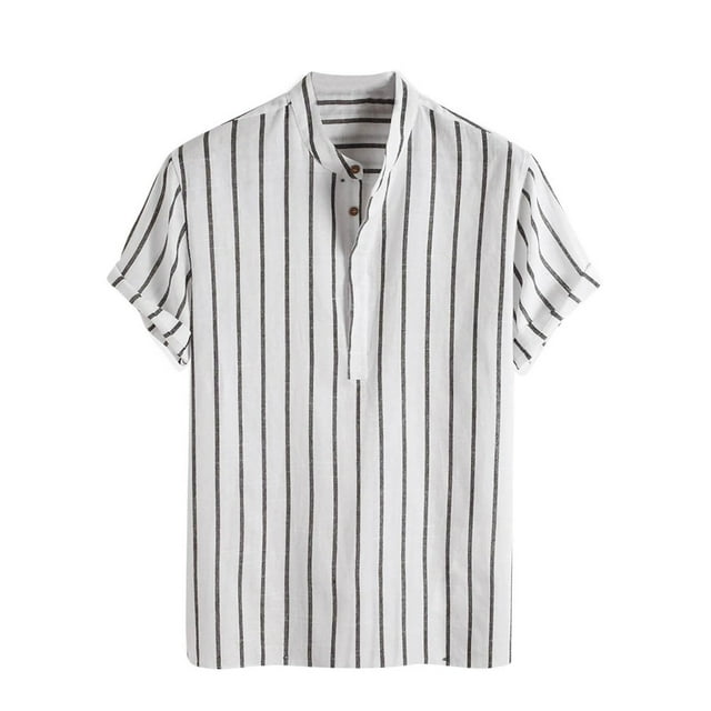 Eres Más Que una Camisa de Puntuación de Prueba, Impresión de Rayas de Botón Casual de los Hombres, Camisa de Blusa de Manga Corta
