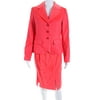 Pre-owned|Escada Womens Cashmere Button Down Skirt Suit Coral Pink Size EUR 36/38