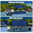 thumbnail image 2 of Unique Bargains Set 600D 4 Bow 8'L x 97"-103"W Bimini Top Canvas Cover with Detachable Side Blocks Storage Boot Blue, 2 of 6