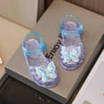 thumbnail image 2 of Gubotare Girls' Sandals Toddler Girl Floral Jelly Sandals Kids Cute Flower Mary Jane Shoes Party Closed Toe Princess Flat Sandal with Strap (Purple,Size 2), 2 of 3