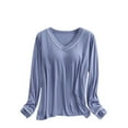 thumbnail image 2 of Ailaofu Women's Casual Modal Pullover Sweatshirts V Neck Comfort Active T-Shirt Tops, 2 of 4