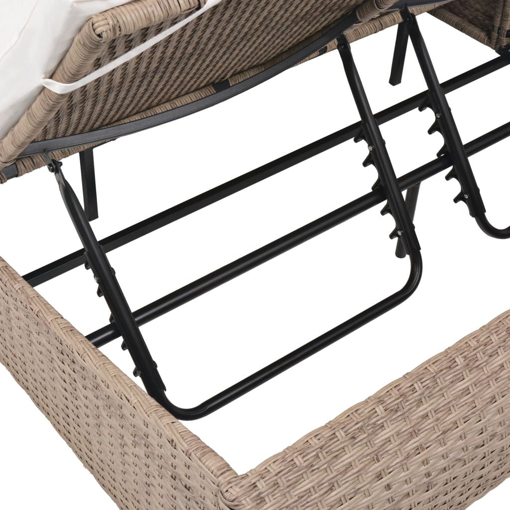Kepooman 2-person Lounges Sunbed for Patio, Beige