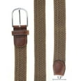 thumbnail image 3 of NYFASHION101 Rounded Metal Buckle Brown Inlay Elastic Braided Woven Stretch Belt, Khaki - XL, 3 of 3