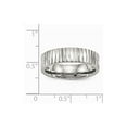 thumbnail image 6 of White Stainless Steel Ring Band Wedding Polished Textured, 6 of 6