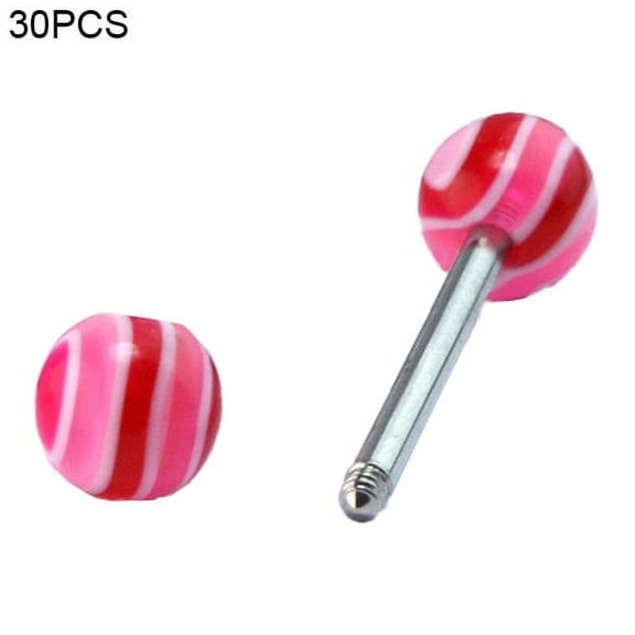AYYUFE 6 Sets/180Pcs Multicolor Tounge Rings Bars 316L Surgical Steel Barbell Body Piercing Jewelry, Mixed Multicolor