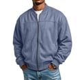thumbnail image 2 of Rexolia Mens Cotton Jacket Lightweight Full Zip Windproof Stand Collar with Pockets Outdoor Hiking Fall Navy 2XL, 2 of 7