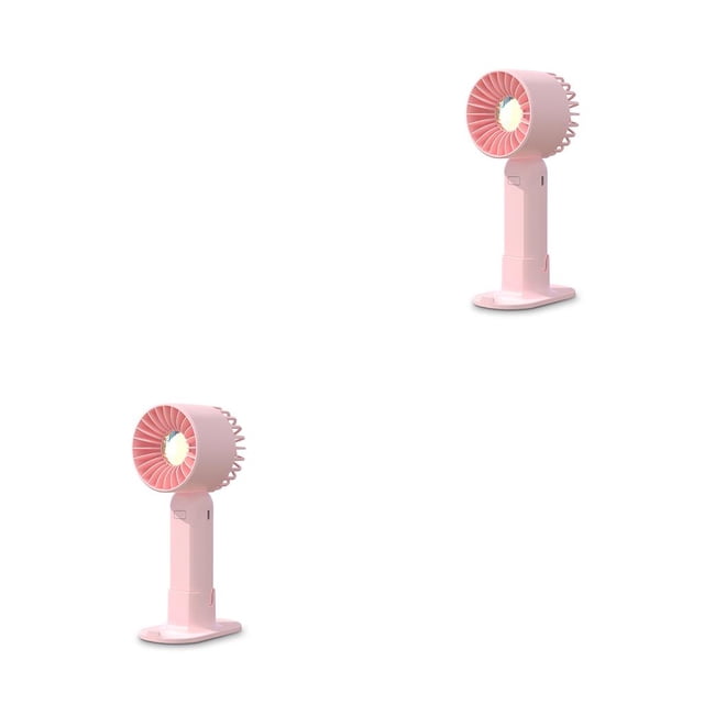 Inteprter Ventilador de mano personal recargable 3 modos de refrigeración portátil enfriador rosa Rosado 2Conjunto