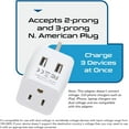 thumbnail image 5 of UK, Hong Kong, CTU-7-2PK Ireland Travel Adapter Plug by Ceptics with Dual USB - Type G - London - USA Input - Light Weight - Perfect for Cell Phones, Chargers, Cameras and More - 2 Pack, 5 of 8