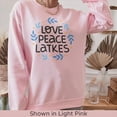 thumbnail image 3 of Hanukkah Sweatshirt, Love Peace Latkes, 3 of 7