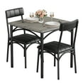 thumbnail image 3 of Dining Table Set for 2, Kitchen Table Chairs Set of 2, Dining Table Set with 2 Upholstered Chairs and a Square Table, 3 Piece Dining Table Set for Kitchen, Small Space, Apartment, 3 of 7