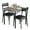 Grey, variant on Luku Wood Kitchen Room Table Set with 2 Upholstered Chairs - Stylish Dining Set for Small Spaces