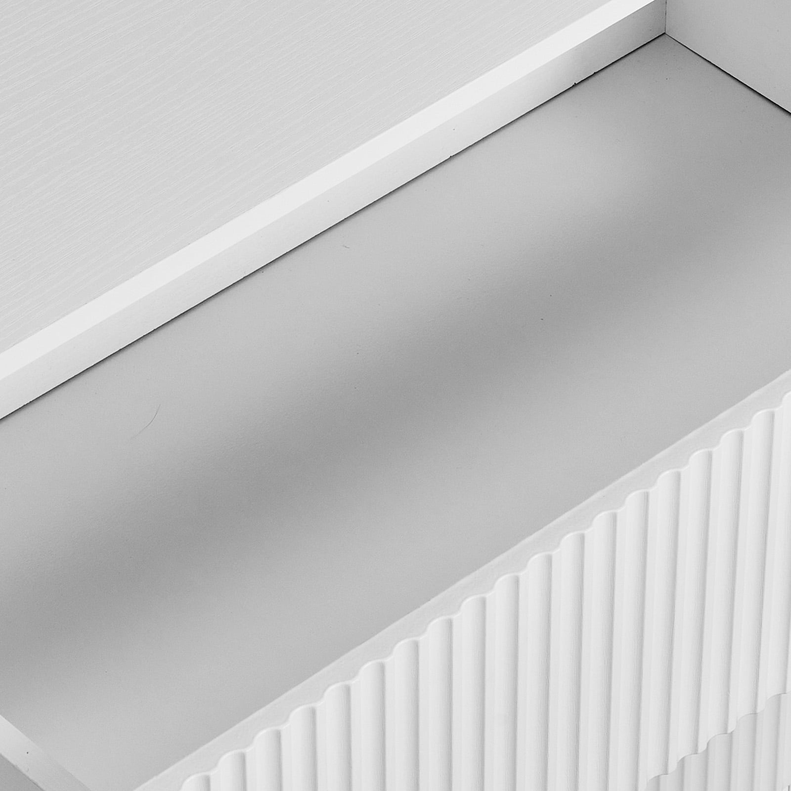 Handleless Grille-Finished 4-Drawer Bedside Table, P2 Particleboard + MDF & Melamine Veneer + Thermoformed Drawer Dresser 23.62*14.96*30.71in White