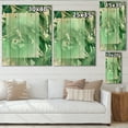 thumbnail image 4 of Designart 'Tropical Palm Green Leaves Under White Rectangle' Nautical & Coastal Print on Natural Pine Wood, 4 of 5