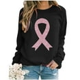 thumbnail image 2 of KHONTS Women Cancer Sweatshirt Sequin Cancer Awareness Long Sleeve Casual Fall Crewneck Pullover Sweatshirts Black L, 2 of 4